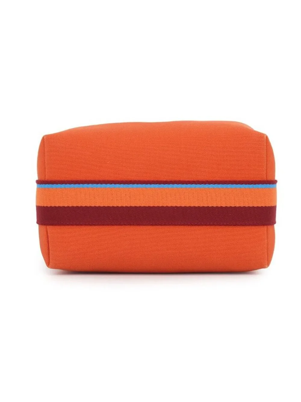 Hermes Pouch Bride-a-Brac Pavillon PM Orange Silver Canvas Case